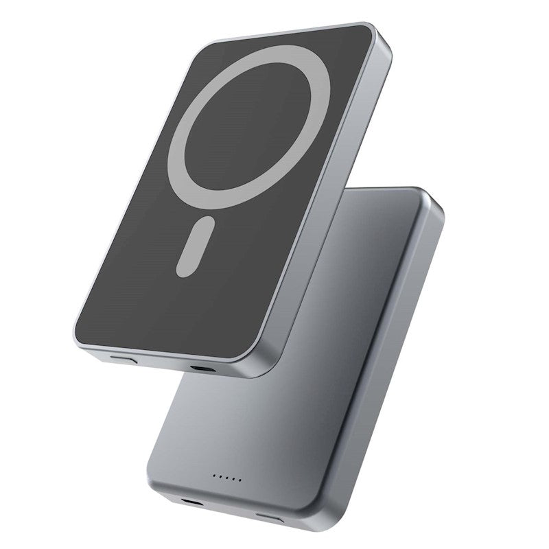 Akupank QUALO Recycling magnetic power bank 5000 mAh MagSafe 20W (titaan)