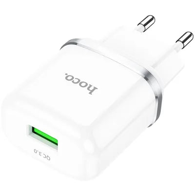 Laadija Hoco N3 USB QC 3.0, 3A 18W (valge)