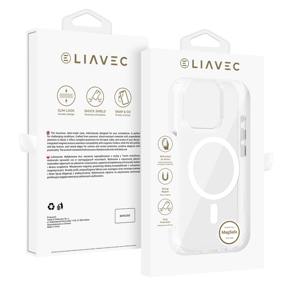 Ümbris Liavec Glossy Mag Apple iPhone 16 Pro Max (valge)