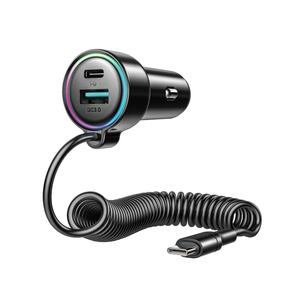 Autolaadija Joyroom JR-CL07 3in1 USB / Type-C 72W+ Type-C (1.6m, must)