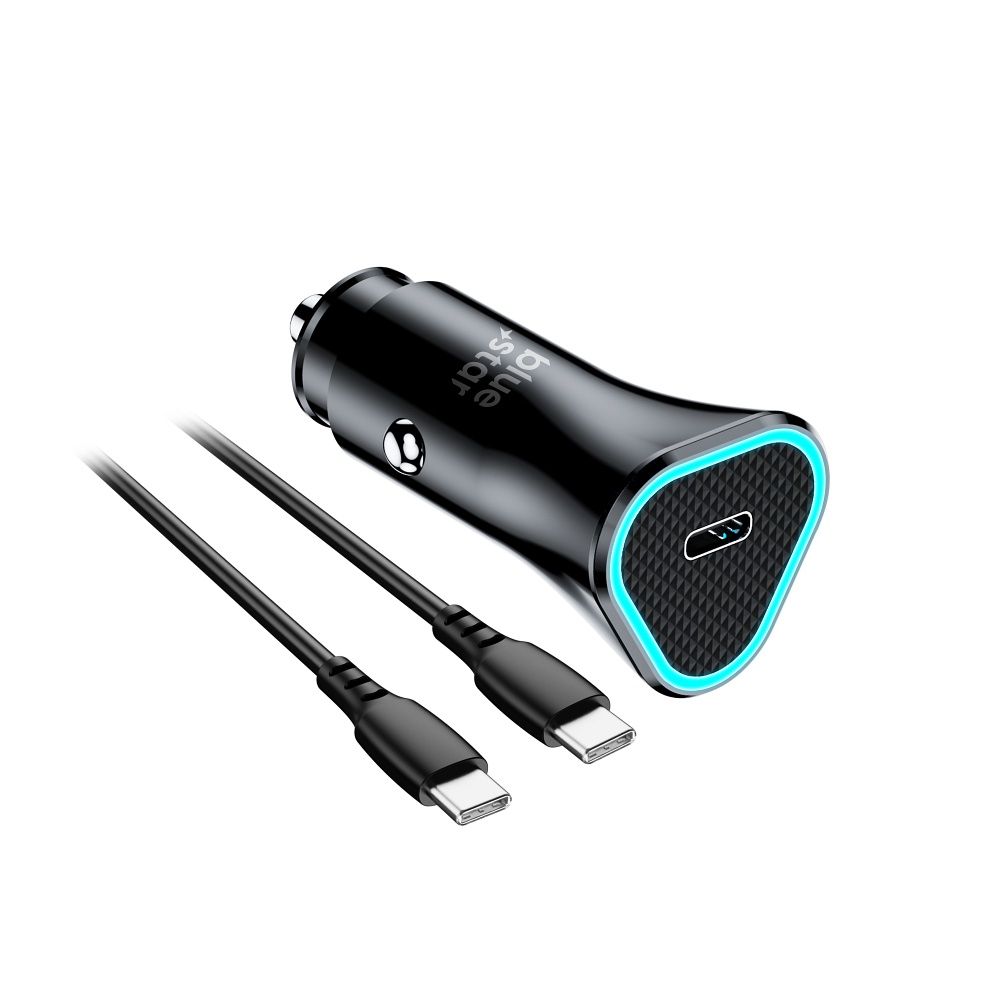 Autolaadija Blue Star USB C 20W + juhe USB C  to USB C (must)