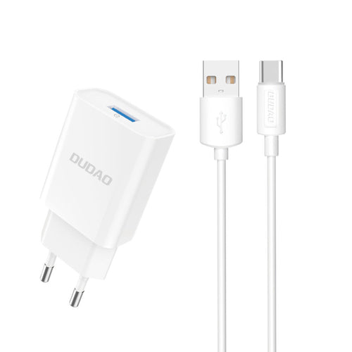 Laadija juhtmega Dudao A4EU, 2.1A USB-Type C (valge)