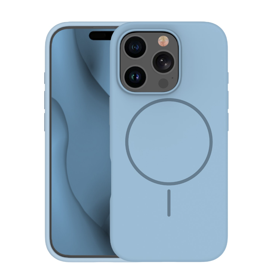Ümbris Silicone Thin Mag Apple iPhone 15 Pro (helesinine)