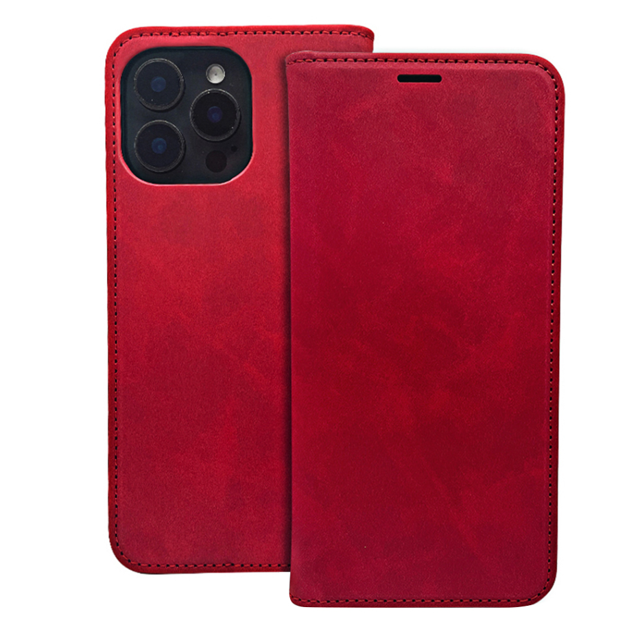 Ümbris kaanega Smart Suede Xiaomi Redmi Note 15 5G (punane)