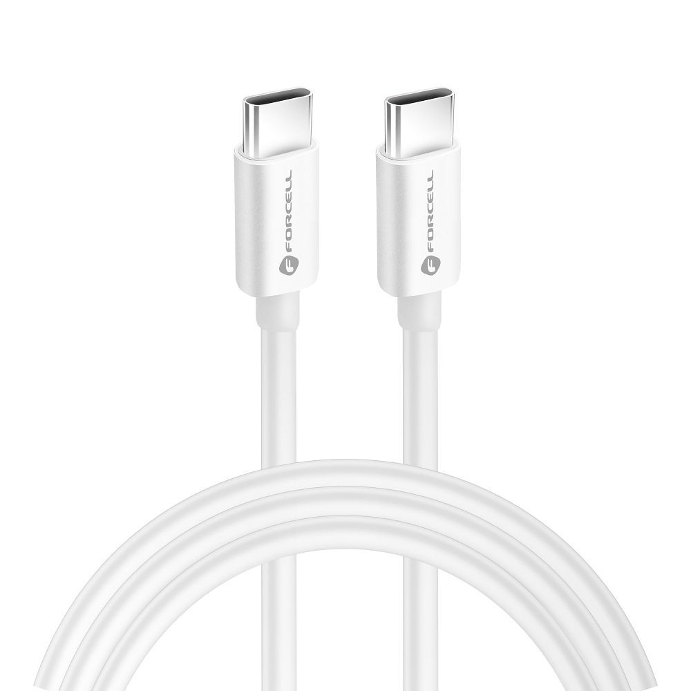 Juhe Forcell F-Energy Forcell F-Energy QC4.0 PD 5A 100W Silicone Type-C to Type-C 2m (valge)