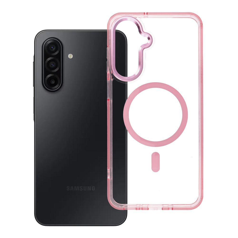Ümbris Frame Clear Hybrid Mag Cover Samsung A17 (läbipaistev/roosa)