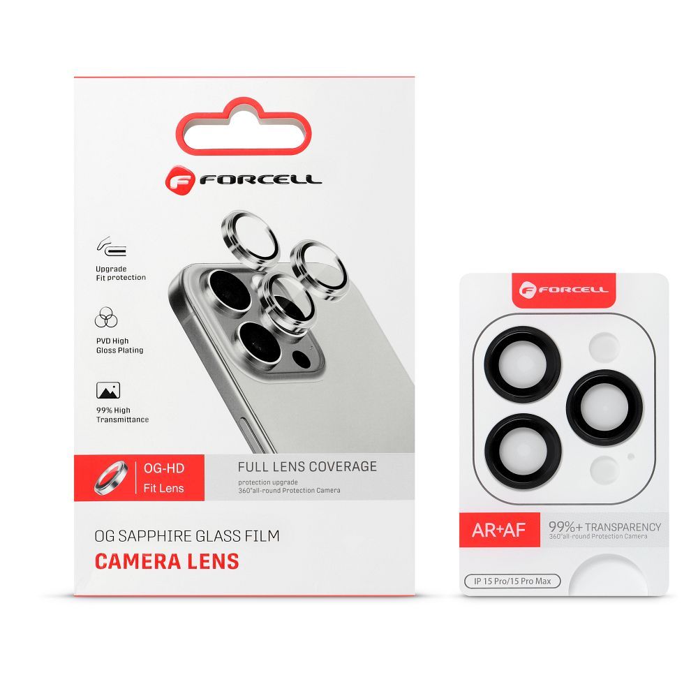 Kaitseklaas Forcell Premium tagakaamerale iPhone 13 / 13 Mini (must)