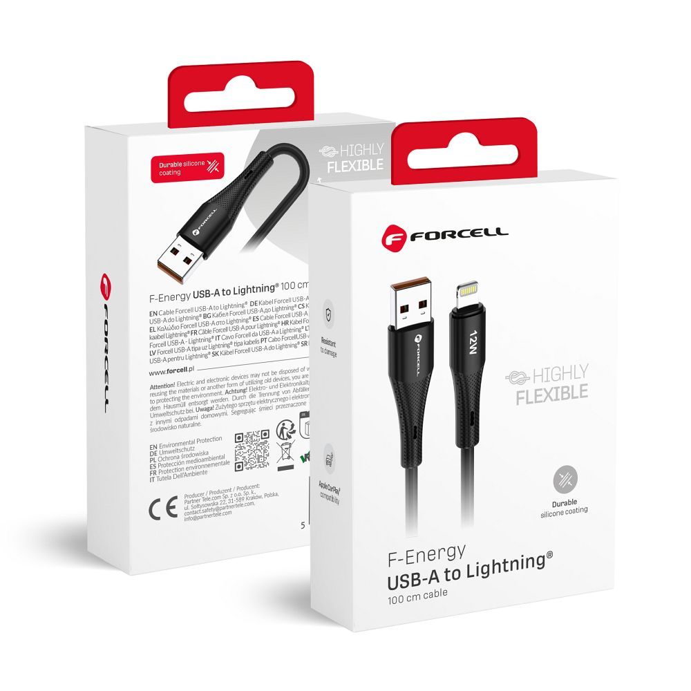 Juhe Forcell F-Energy 2,4A 12W USB-A to Lightning 1m (must)