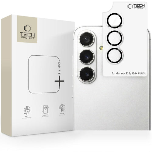 Kaitseklaas Tech-Protect Camring Fit+ tagakaamerale Samsung Galaxy S26 / S26 Plus (läbipaistev)