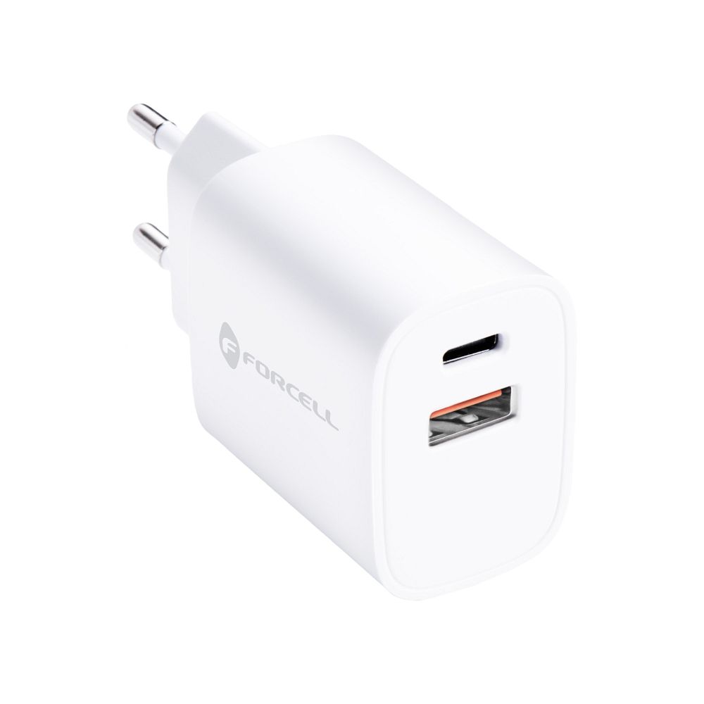 Adapter Forcell F-Energy USB-C + USB-A QC4.0 PD 3A 35W (valge)