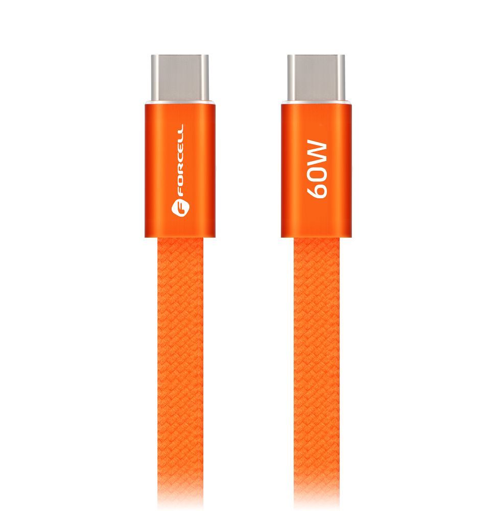 Juhe Forcell F-Energy QC4.0 PD 3A 60W Silicone Type-C to Type-C 1.2m (oranž)