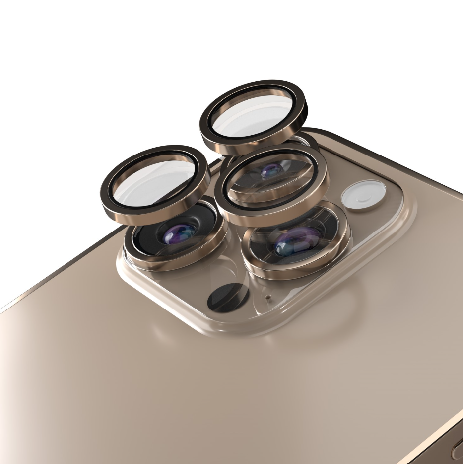Kaitseklaas Etteri Camera Lens tagakaamerale iPhone 16 Pro/ 16 Pro Max/ 15 Pro/ 15 Pro Max/ 17 Pro/ 17 Pro Max (kuldne)