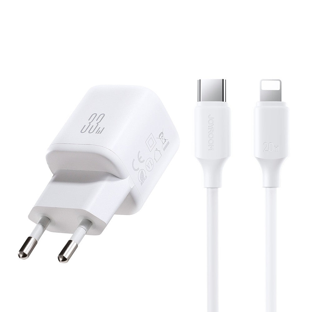 Adapter juhtmega C-Lightning Joyroom JR-TG7 33W Type-C / USB-A (valge)