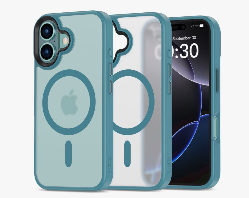Ümbris Tech-Protect MagMat MagSafe iPhone 16 (läbipaistev/türkiissinine)
