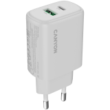 Adapter Canyon 25W Type-C + USB-A (valge)