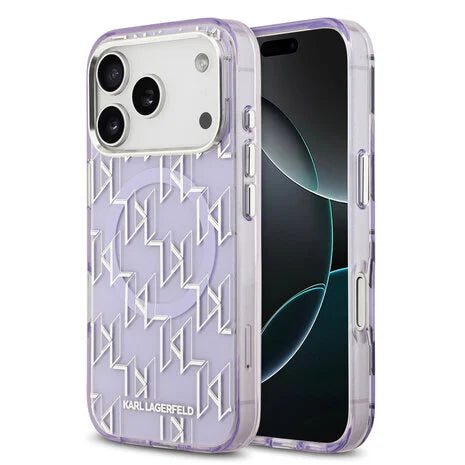 Karl Lagerfeld IML metal monogram MagSafe Case for iPhone 17 Pro (lilla)