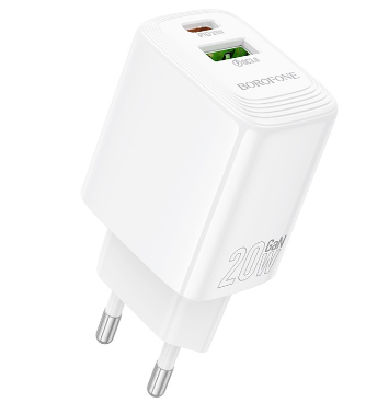 Laadija Borofone BN27 20W Type-C / USB-A  (valge)
