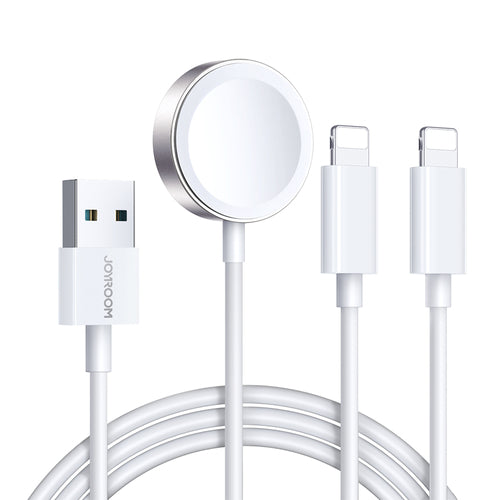 Juhe Joyroom S-IW007 3-in-1 cable USB-A magnetic charger - Lightning (1.2m / valge)