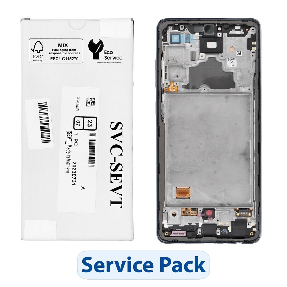 Varuosa Samsung Galaxy A72 4G/5G ekraan raamiga (service pack)