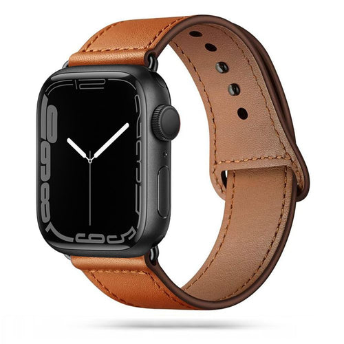 Tech-Protect LeatherFit Strap Apple Watch 42/ 44/ 45/ 49 mm (pruun)