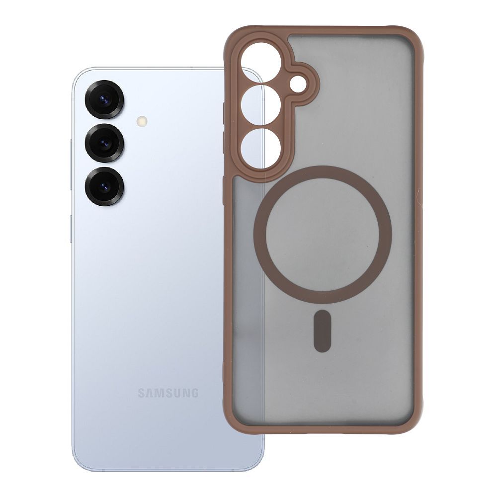 Ümbris FULL MATTE MagSafe Samsung S25 Plus (läbipaistev / pruun)