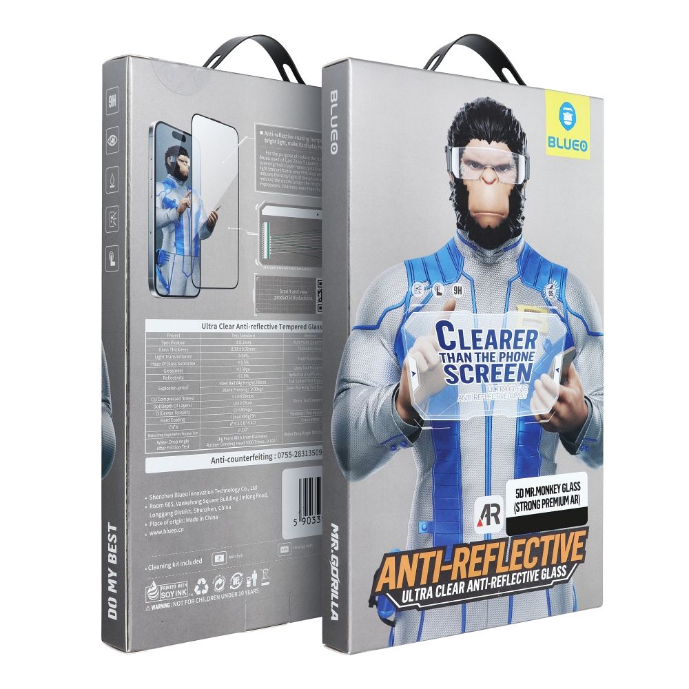 Kaitseklaas "Mr. Monkey Ultra Clear" Full Glue iPhone 17 Pro/ 16 Pro/ iPhone 17 (must)