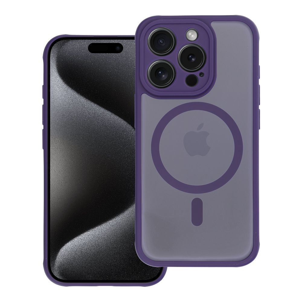 Ümbris FULL MATTE MagSafe iPhone 13/ iPhone 14 (läbipaistev / lilla)