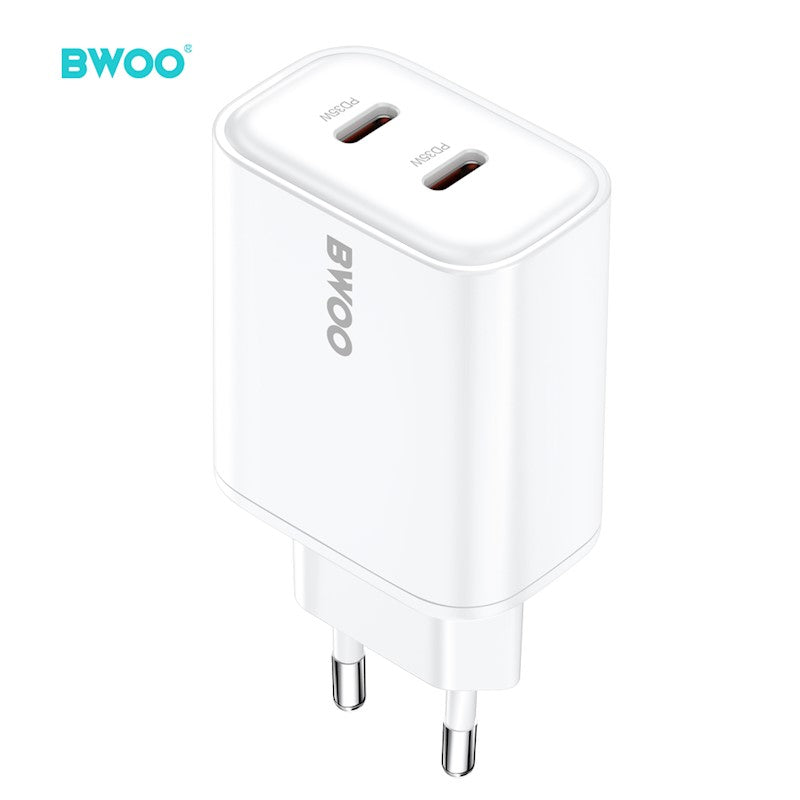 Adapter BWOO CDA206 PD 35W 2xType-C (valge)