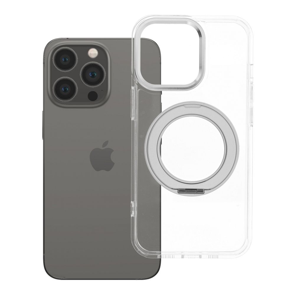 Ümbris Frame Circle Stand Magsafe Apple iPhone 13 Pro (läbipaistev)