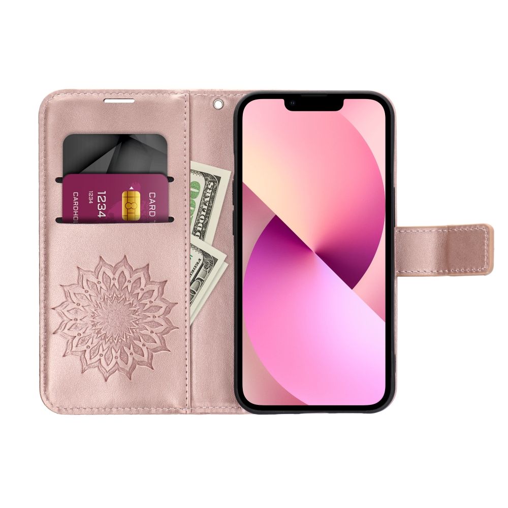 Ümbris kaanega Mezzo Book Samsung A34 5G (roosa kuldne)