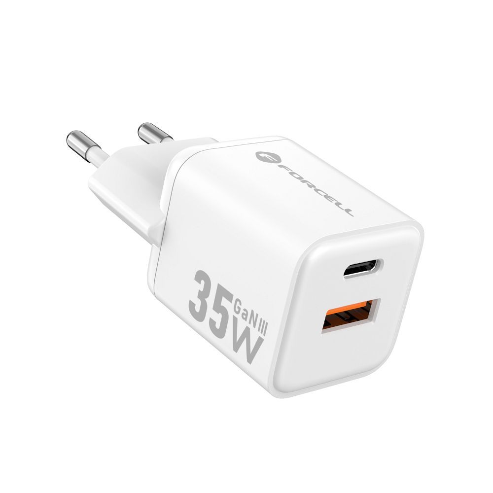 Adapter Forcell F-Energy Mini USB-C + USB-A QC4.0 PD 35W VT-35C (valge)