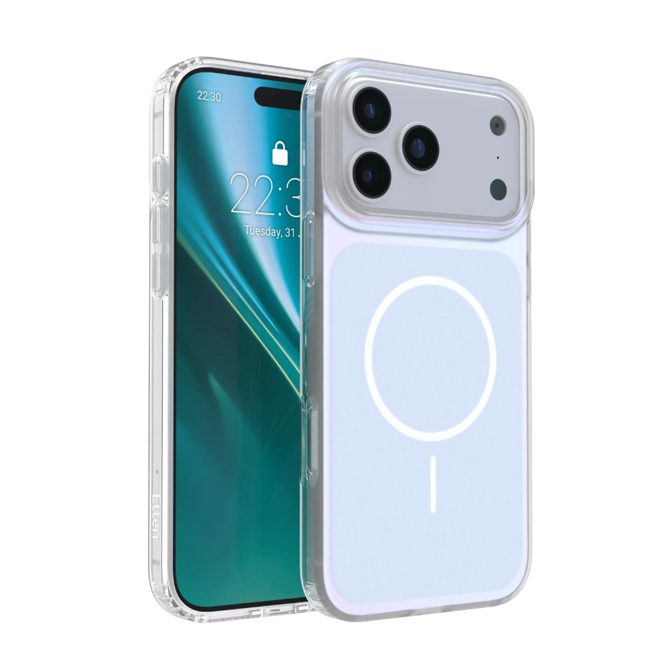 Ümbris Etteri Hidden silicone MagSafe iPhone 17 Pro Max (läbipaistev/sinine)