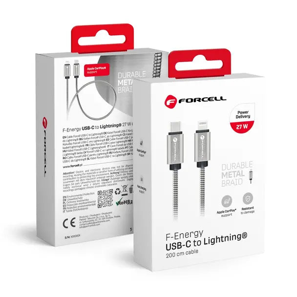 Juhe Forcell C238USB C to Lightning 27W 2 m (hõbe)