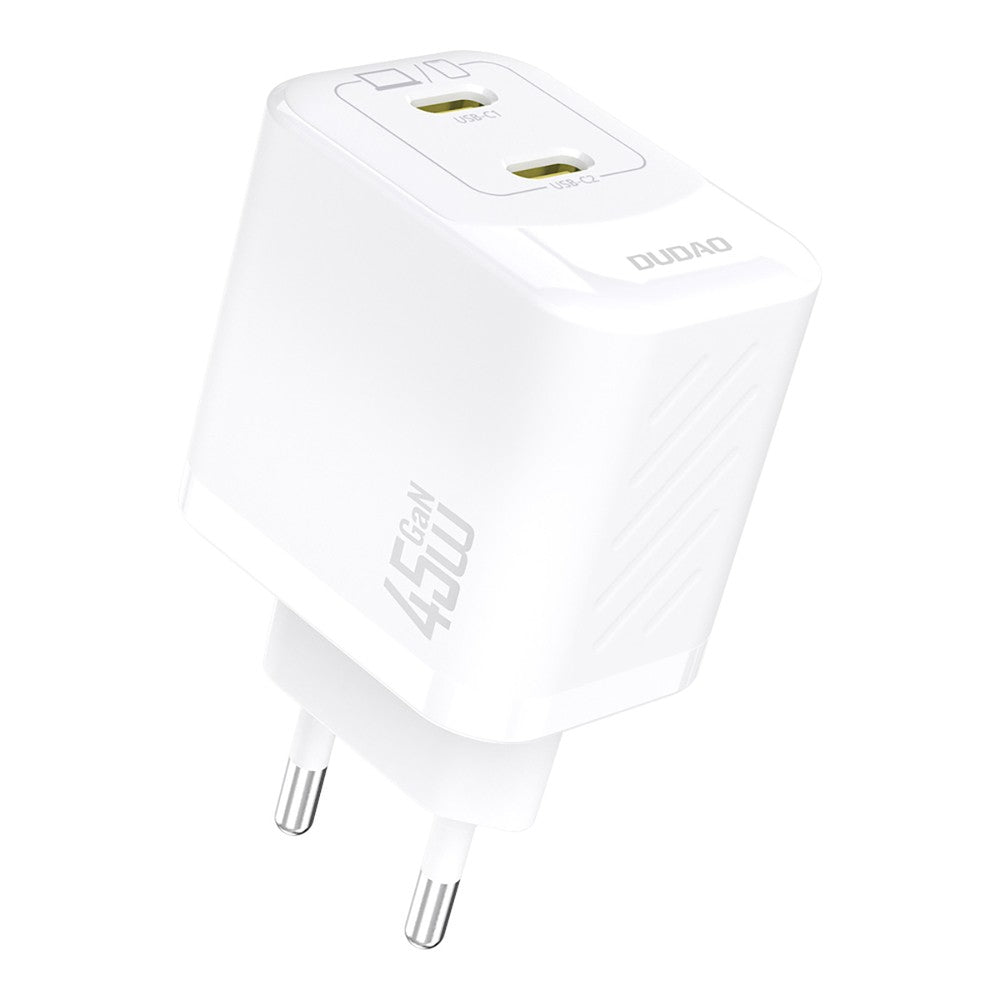 Adapter Dudao A28P GaN 45W 2xUSB-C (valge)