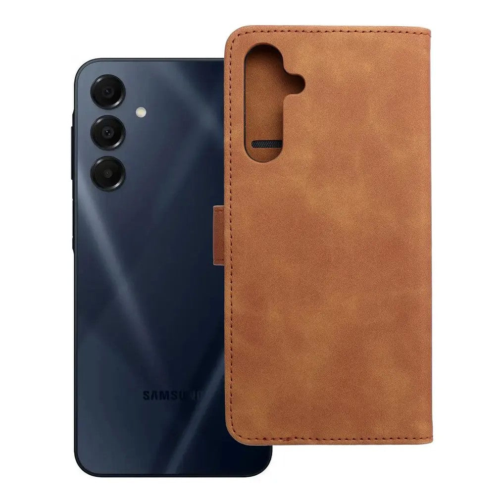 Ümbris kaanega TENDER Book Samsung Galaxy A16 (pruun)