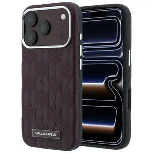 Karl Lagerfeld Mono Resin Logo MagSafe Case for iPhone 17 Pro Max/ 18 Pro Max (viinamari)