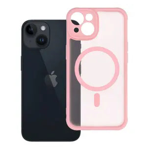 Ümbris FULL MATTE MagSafe Apple iPhone 14  (läbipaistev / roosa)