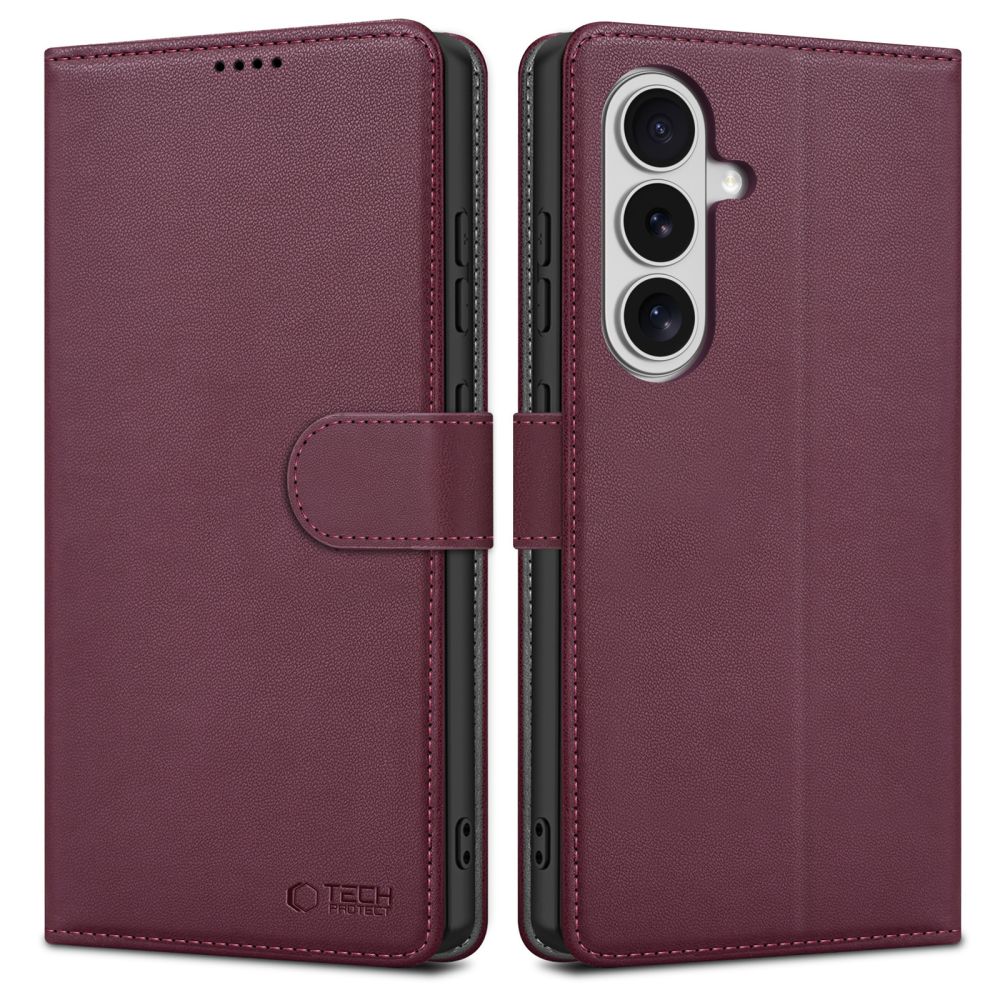 Ümbris kaanega Tech-Protect Wallet Samsung S26 FE (viinamari)