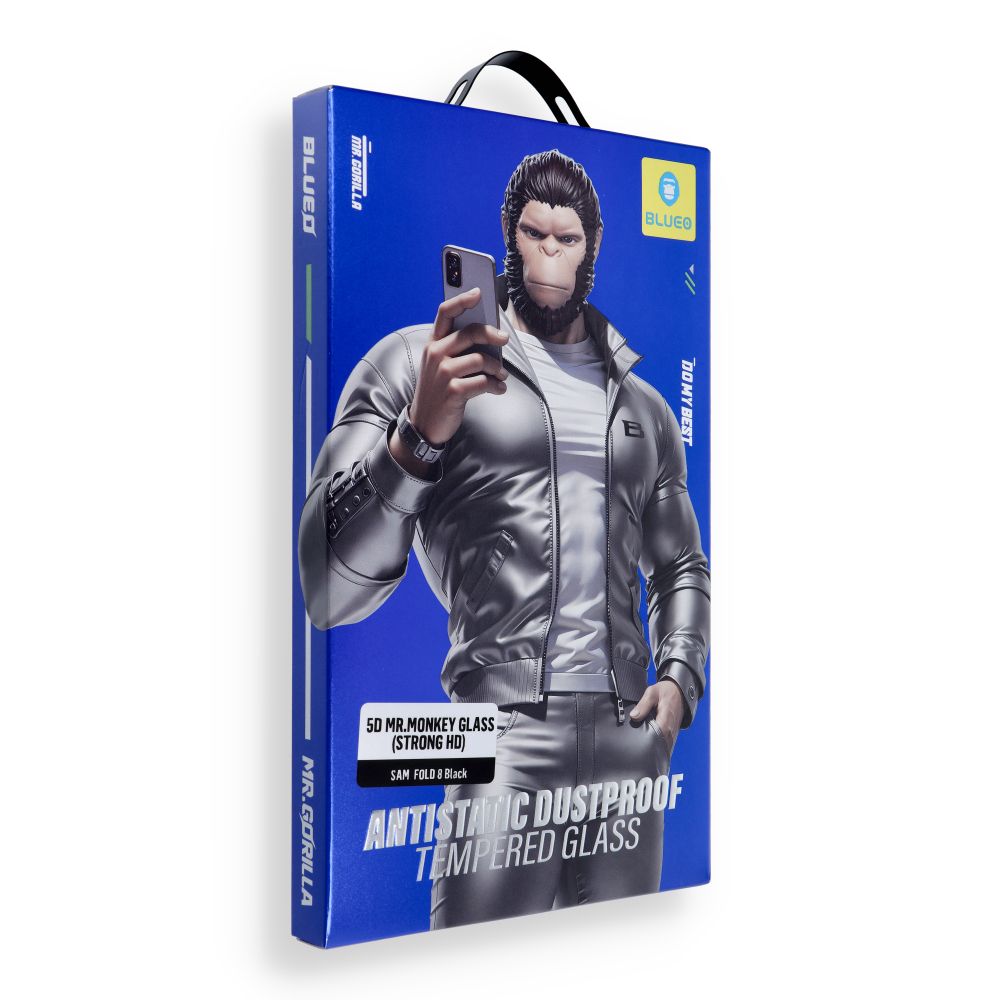 Kaitseklaas "5D Mr. Monkey" Full Glue Strong Lite Samsung FOLD 8 (must)