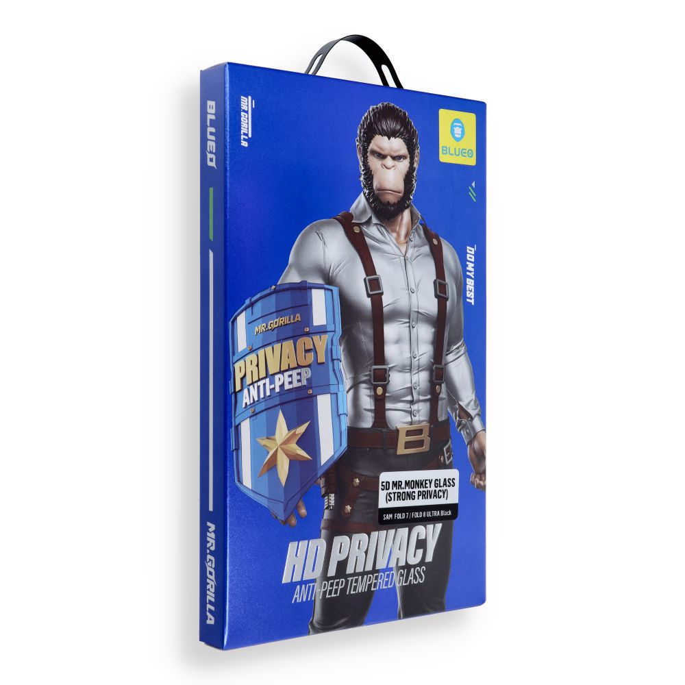 Kaitseklaas "5D Mr. Monkey" Full Glue Anti-Peep Strong Privacy Samsung FOLD 7 / FOLD 8 ULTRA (must)