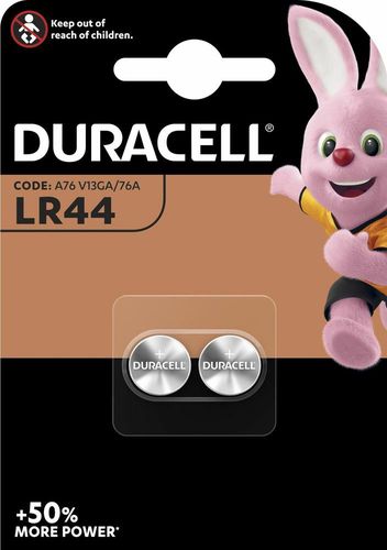 Patarei Duracell LR44 1.5V, 2 tk. (hõbe)