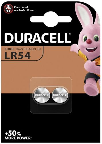Patarei Duracell LR54 1.5V, 2 tk. (hõbe)