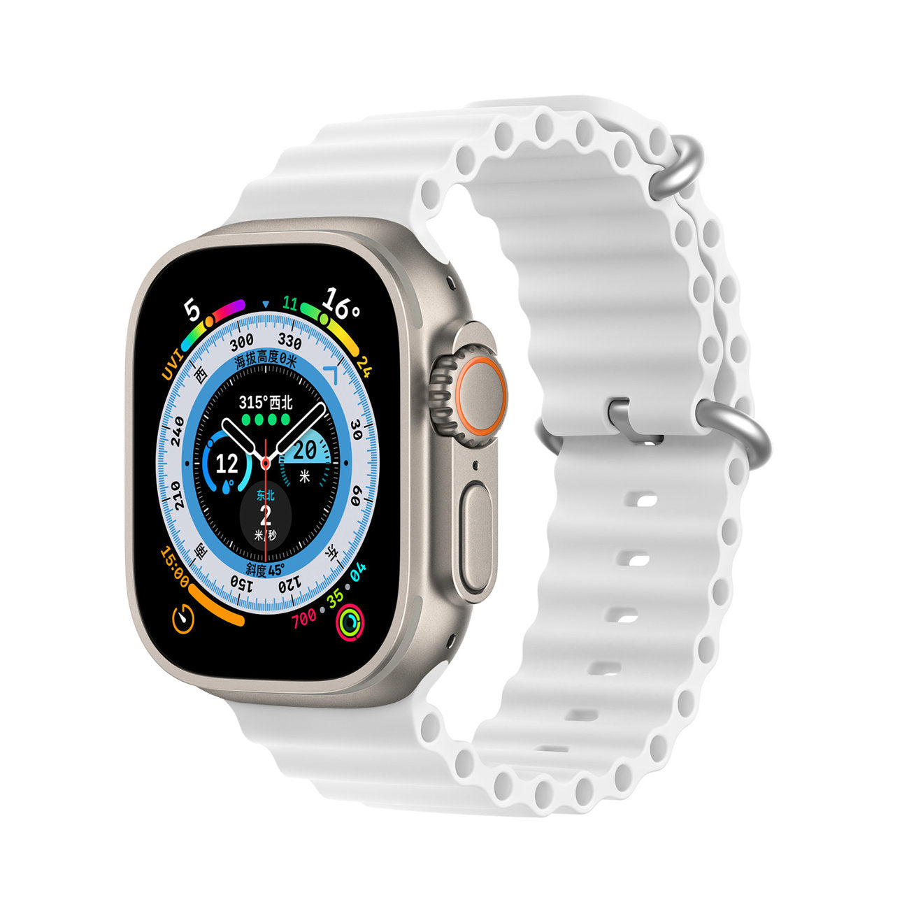 Kellarihm Dux Ducis OceanWave Apple Watch 42 / 44 / 45 / 49 mm (valge)