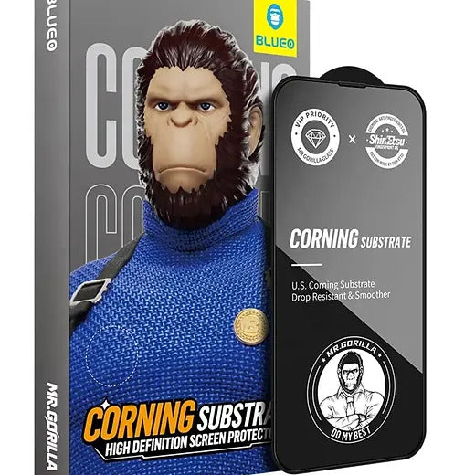 Kaitseklaas "Mr. Monkey Corning Gorilla" Full Glue Iphone 15 Anti-Static HD (must)