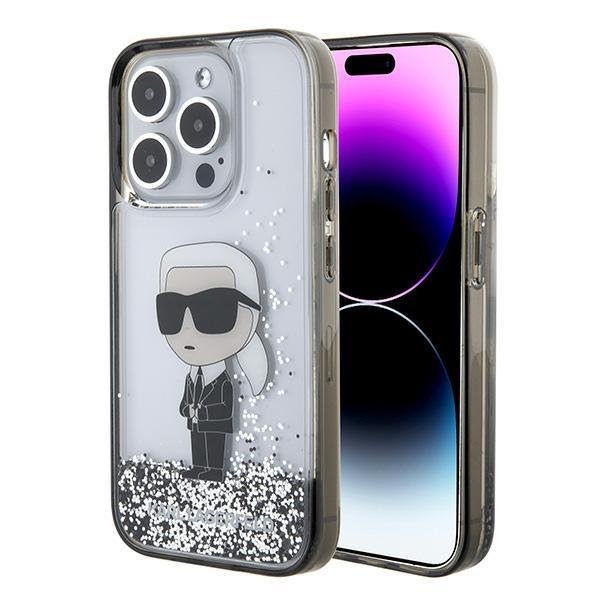 Ümbris Karl Lagerfeld Liquid Glitter Ikonik iPhone 15 Pro (läbipaistev)