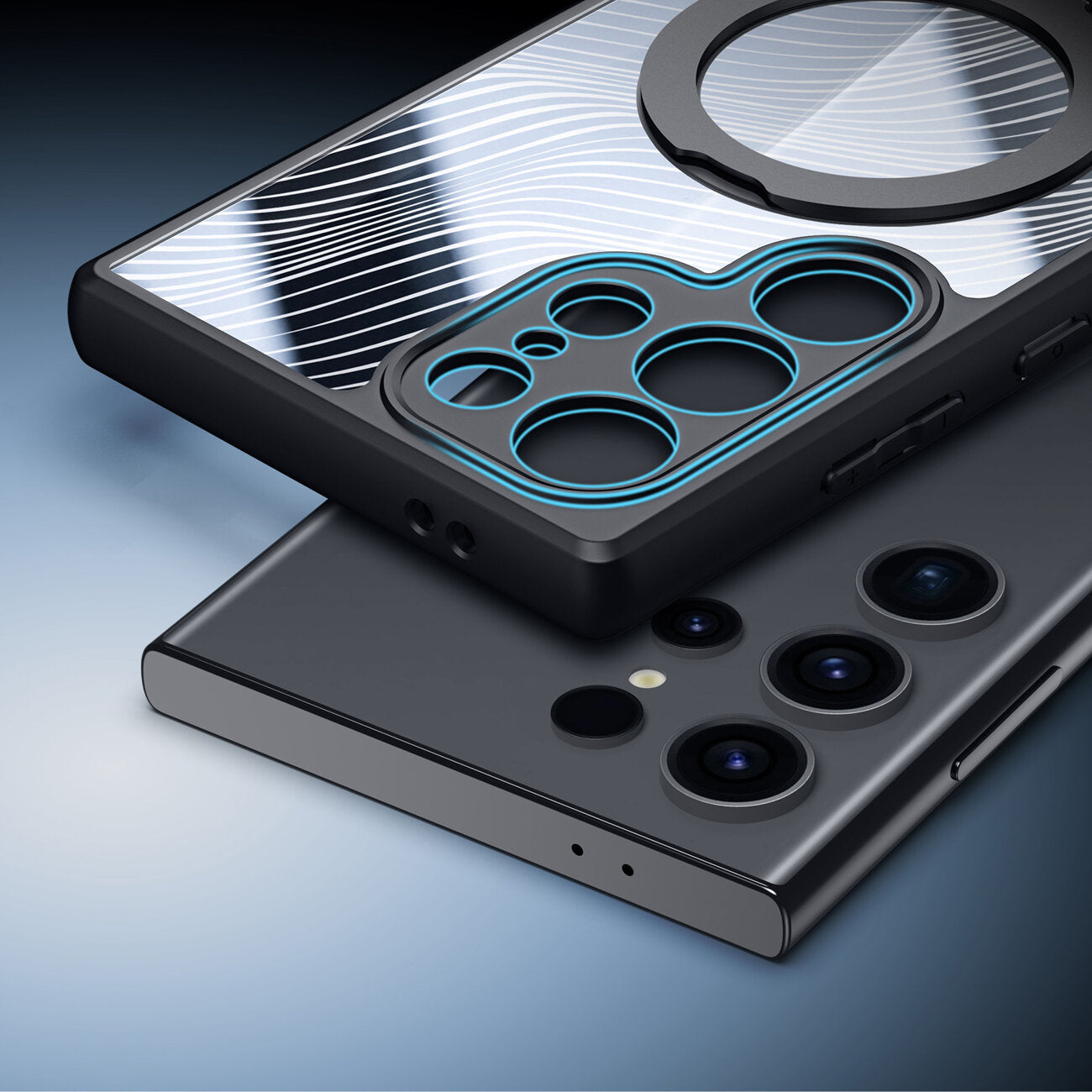 Ümbris Dux Ducis Aimo Magsafe Ring Stand Samsung S24 Ultra (läbipaistev / must)