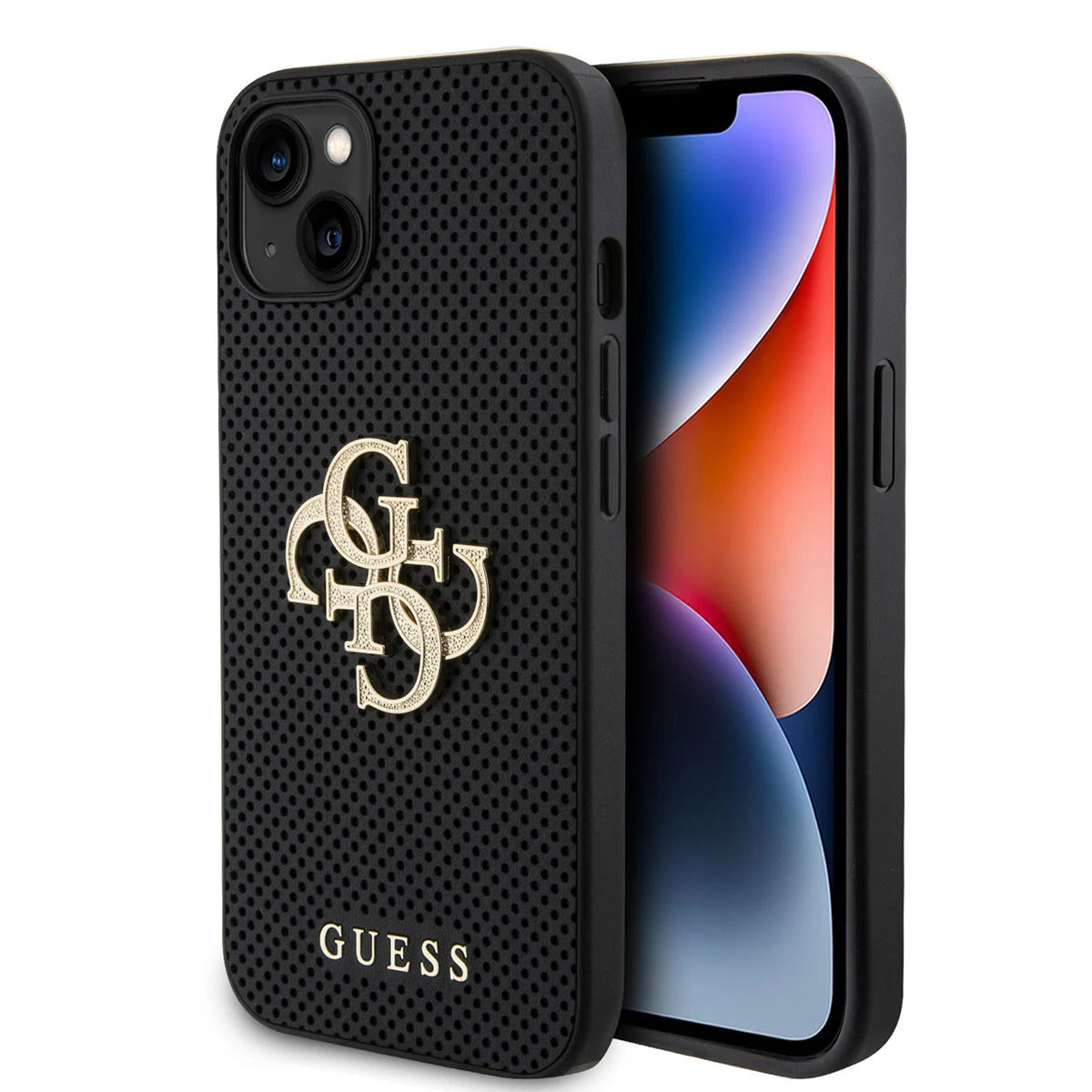 Ümbris Guess GUHCP15MPSP4LGK Perforated 4G Logo iPhone 15 Plus (must)