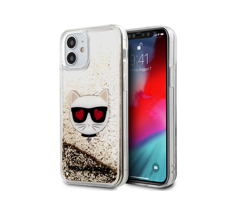 Ümbris Karl Lagerfeld KLHCP12SLCGLGO Liquid Glitter iPhone 12 Mini