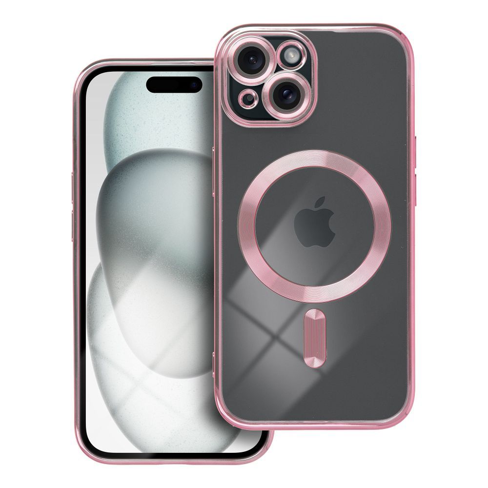 Ümbris MagSafe Electro Mag iPhone 15 (läbipaistev/roosakuldne)
