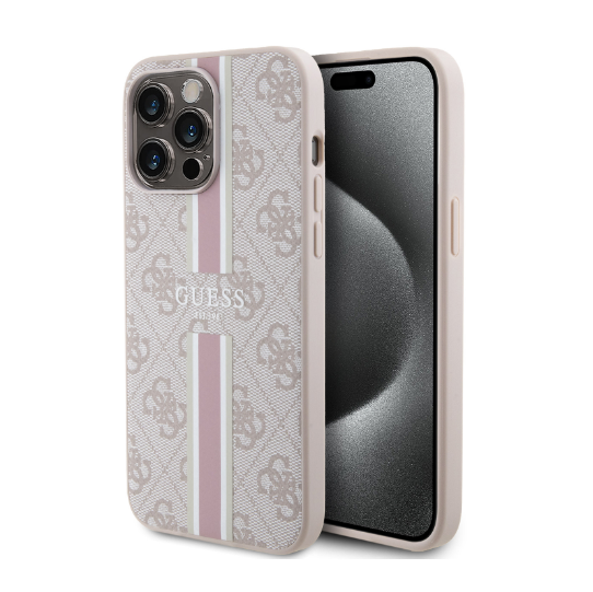 Guess Ümbris 4G Printed Stripes GUHCP15XP4RPSP iPhone 15 Pro Max (roosa)